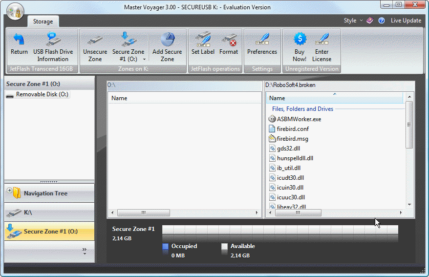 list of operations on secure usb flash drive